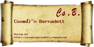 Csomán Bernadett névjegykártya