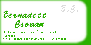 bernadett csoman business card